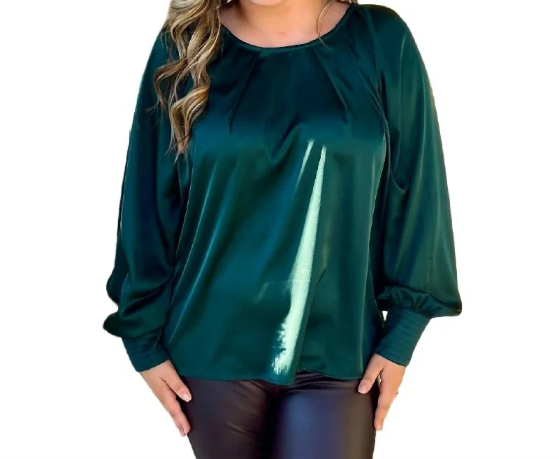 Satin Blouse In Hunter Bold Fashion