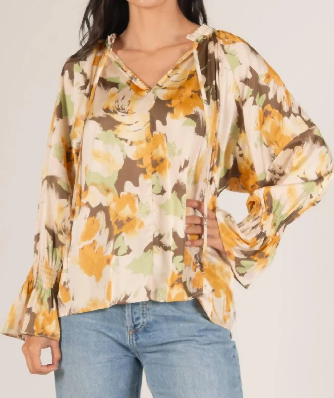 Satin Boho Top In Multi Buy More, Save More