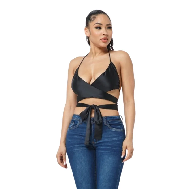 Satin Wrap Around Top End Of Season Sale