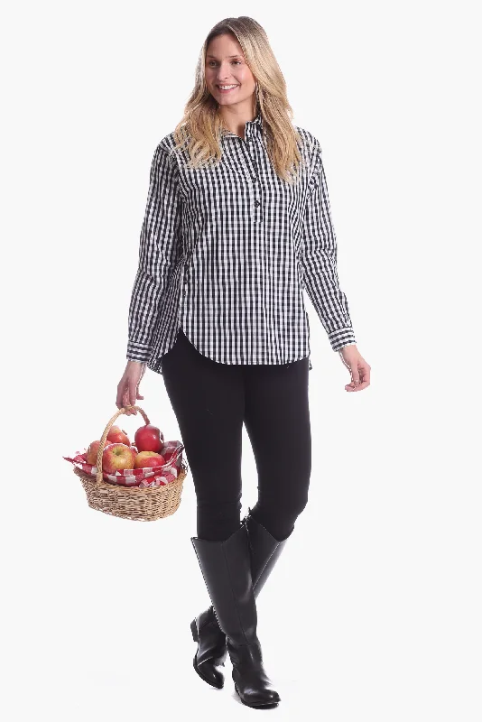 Savannah Tunic in Black Gingham Chic Style