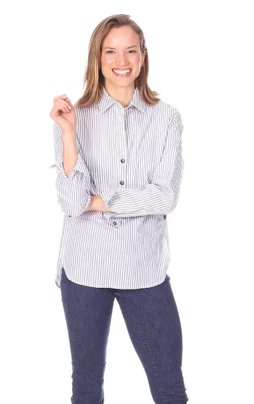 Savannah Tunic in Grey Stripe Cutting Edge Fashion