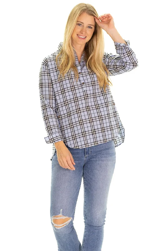 Savannah Tunic In Sky Plaid Wardrobe Essentials