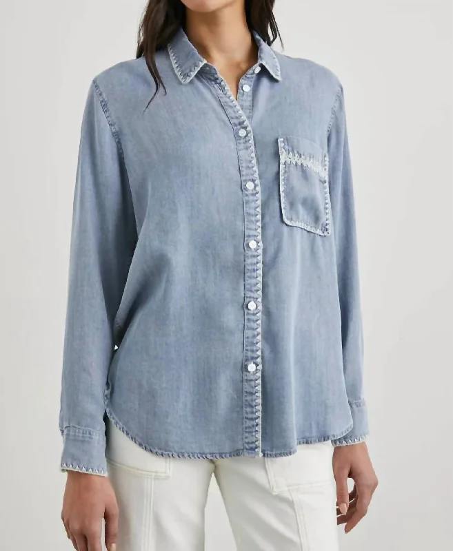 Saya Shirt In Medium Cloudy Wash Dive Into Trendy Women's Fashion