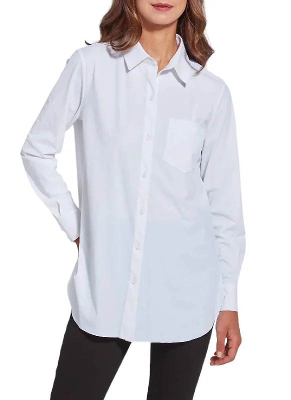 Schiffer Button Down Shirt In White Pastel Styles