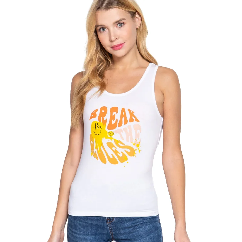 Screen Print Knit Tank Top Limited Time Special Offer