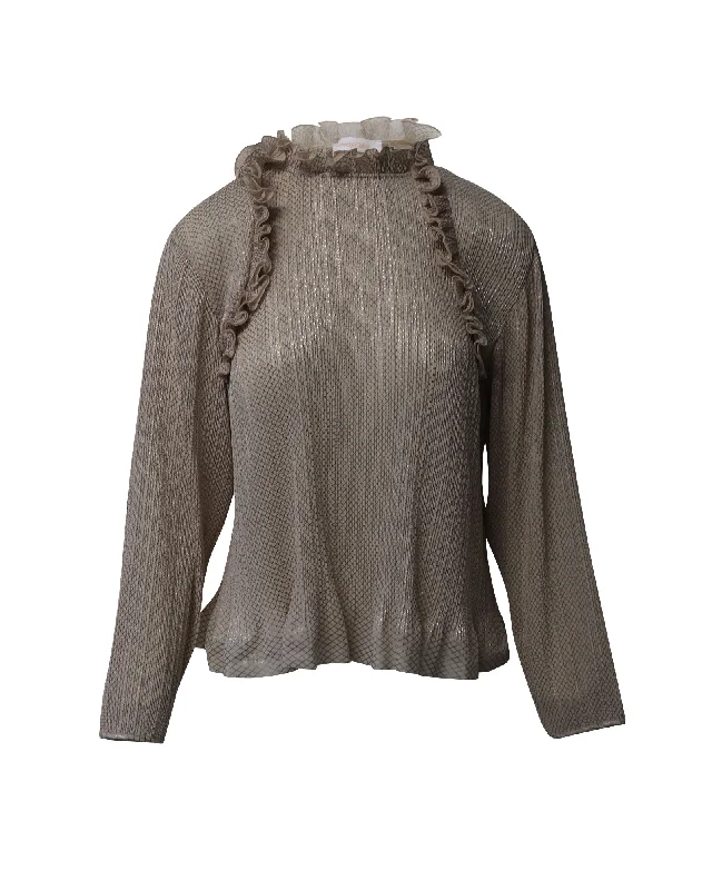 See by Chloe Ruffled Top in Sweet Beige Polyester Gift Ideas