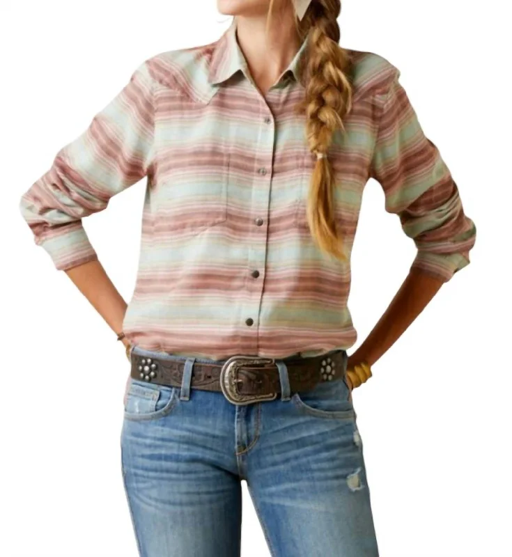 Serape Button Down Shirt In Sagebrush Absurdly Cheap Sale