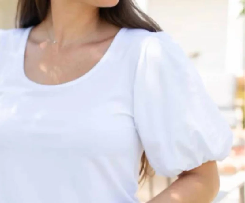 Shay Top In White Feminine Grace