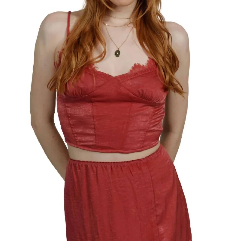 Sheara Cropped Tank In Dusty Rose Casual Chic Clothing