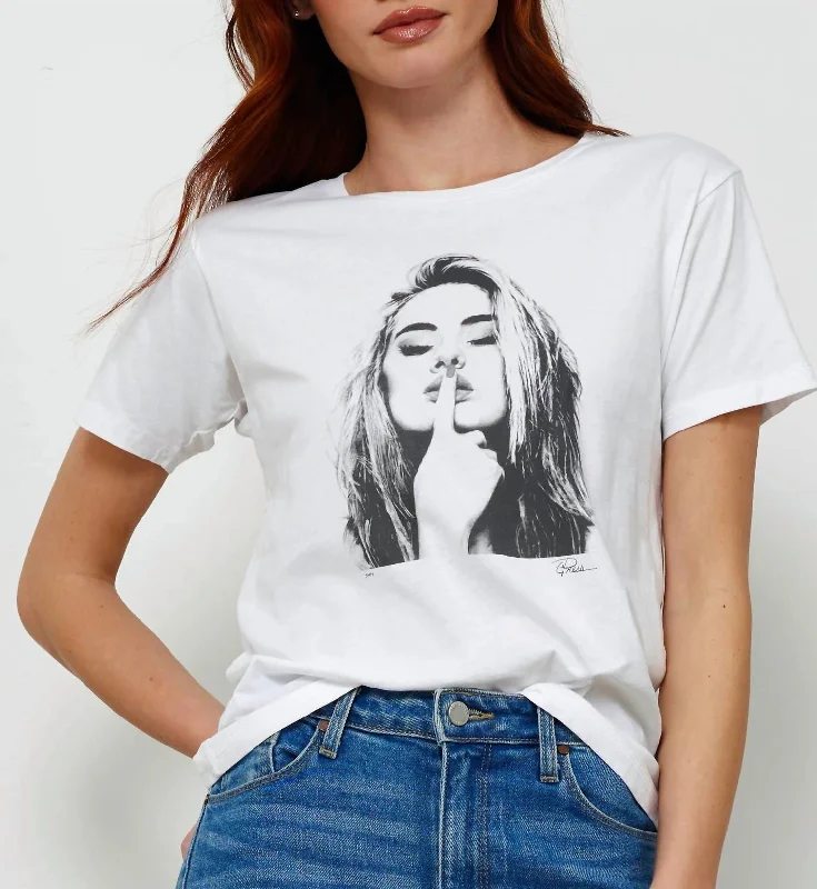 Shhh Mushie Tee In White Must-Have Styles