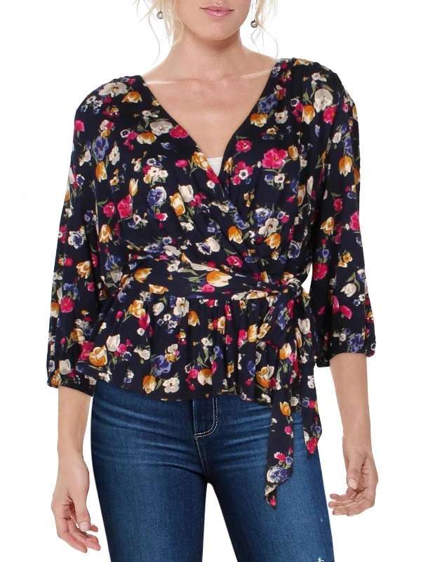 Shianeta Womens Faux Wrap Floral Peplum Top Redefining Women's Style