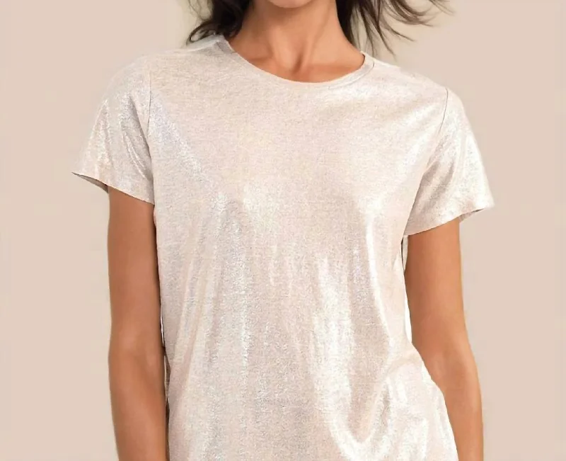 Shimmer Tee In Beige Special Offers