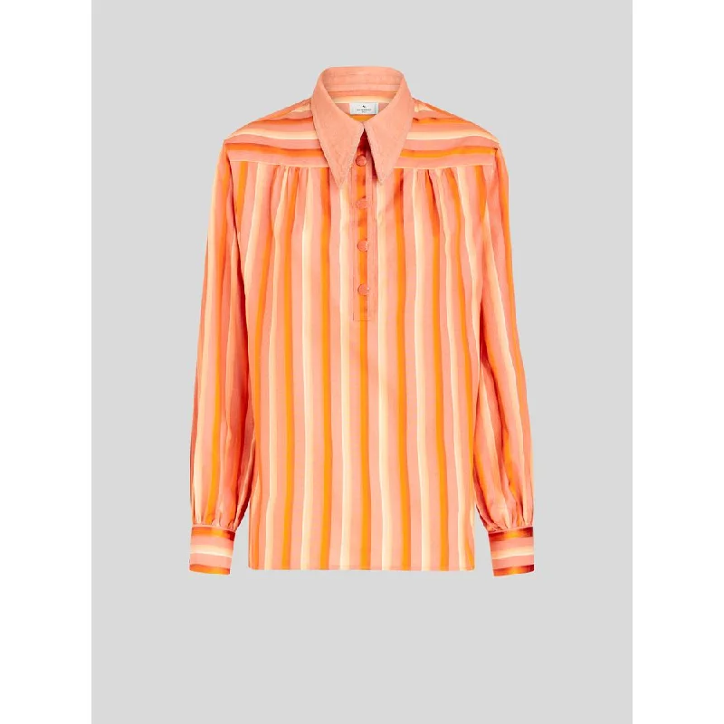 SHIRT WITH NUANCED STRIPES Vintage Inspired Fashion Sale