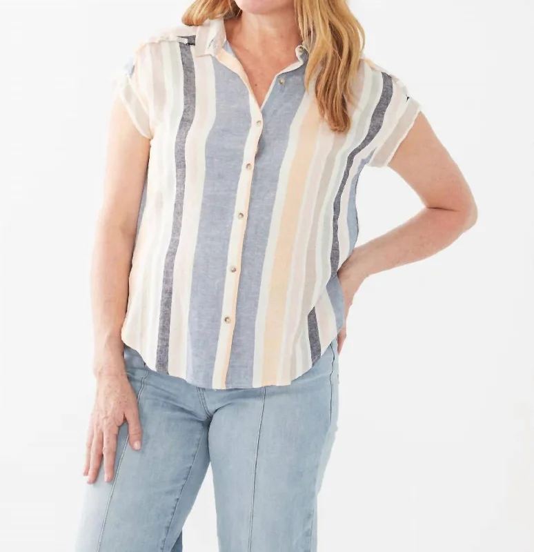 Short Sleeve Dolman Shirt In Baha Stripe Exquisite Craftsmanship