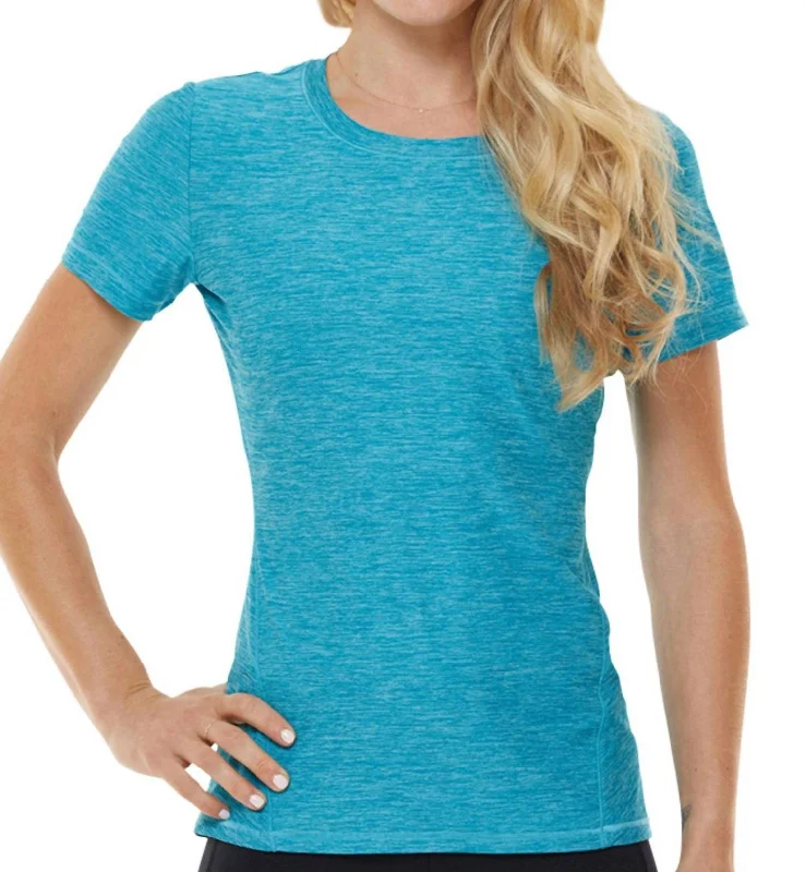 Short Sleeve Trail Tee In Tile Blue Fashion Forward Outfits