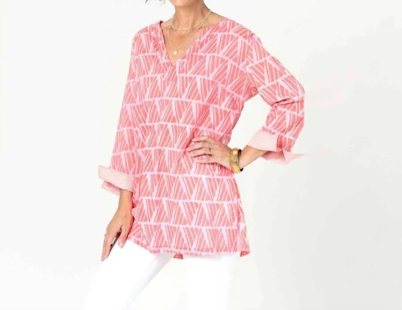 Shyla Blu Cotton Kurta Tunic In Pink Imeless Style