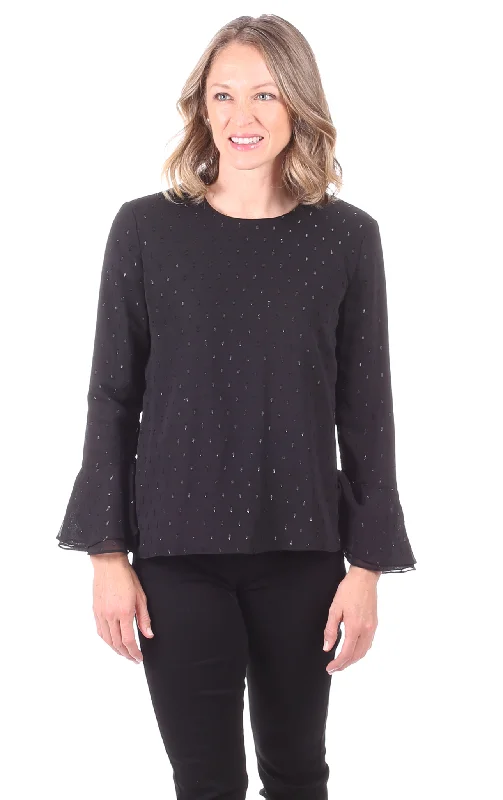 Siena Top in Black Shimmer Dot Unleash Your Style