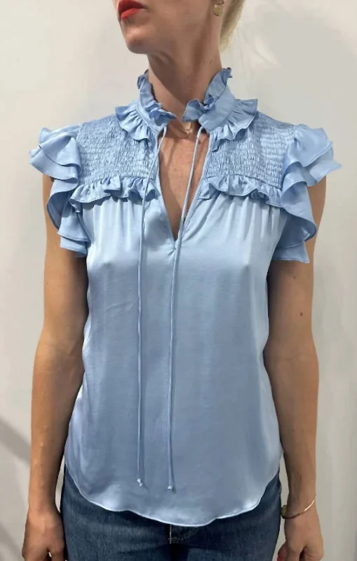 Sienna Blouse In Sky Blue Contemporary Chic