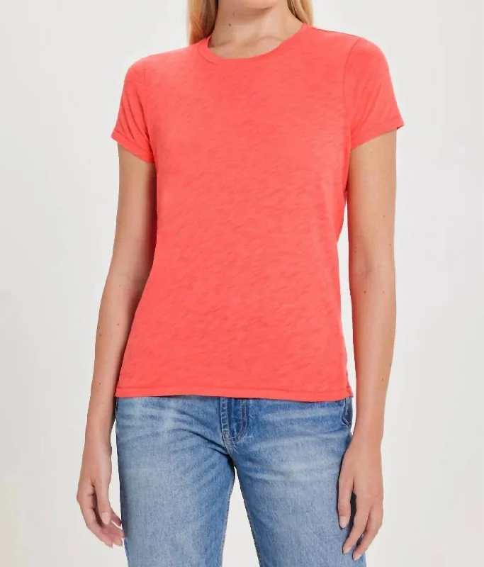 Signature Slub Boy Tee In Coral Fashion Essentials