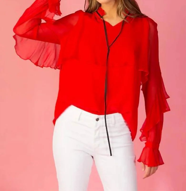 Silk Blouse In Red Modern Romance