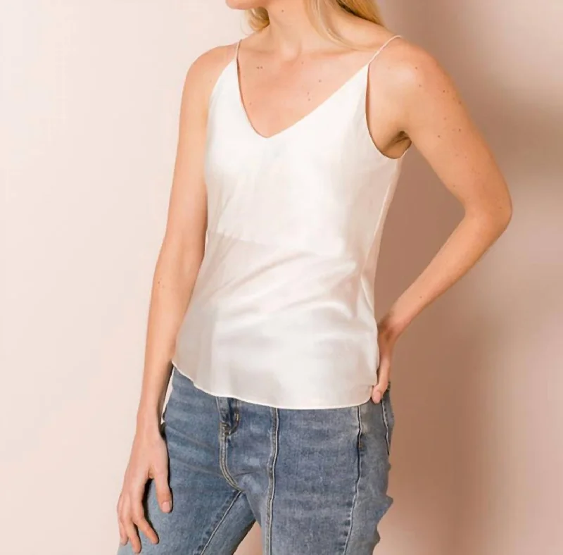 Silk Cami In Ivory Flowing Silhouette