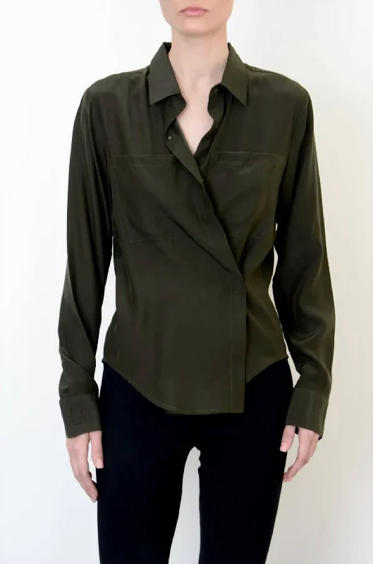 Silk Shirt In Vert Stylish Savings