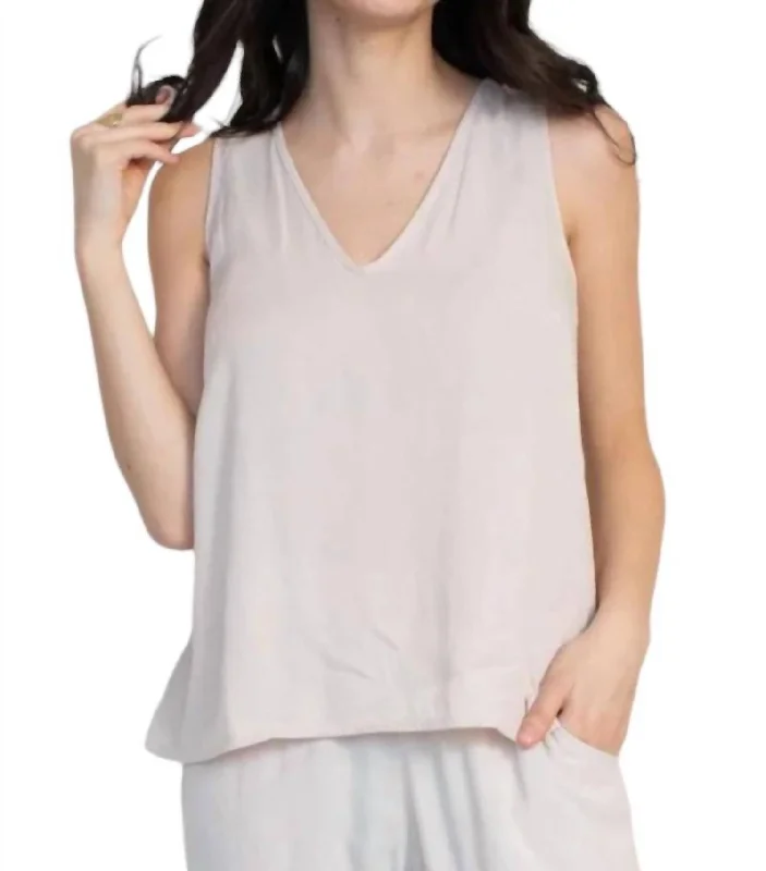 Simple Tank Top In Oyster Trend Forward Threads