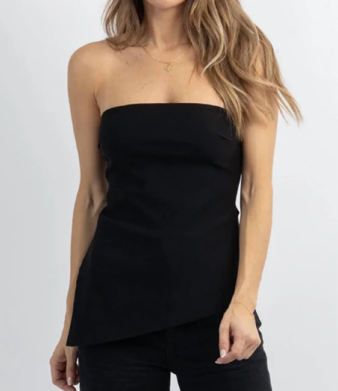 Siren Slit Tube Top In Black Seasonal Trends