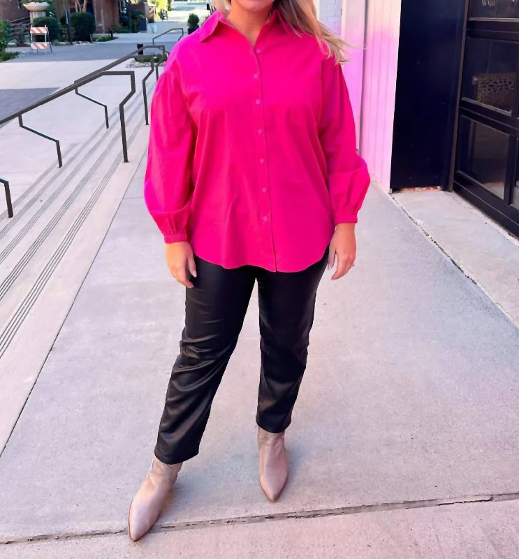 Sjp Button Down Shirt In Fuchsia Beat The Heat In Tropical Styles