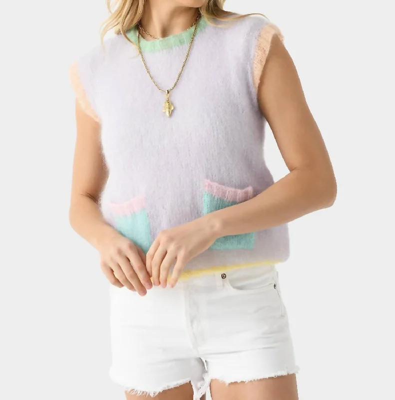 Sleeveless Candy Top In Pastels Exclusive Sale