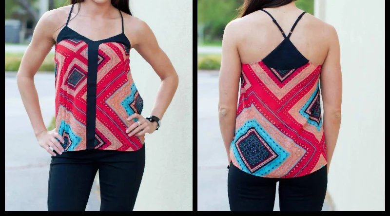 Sleeveless Print With Contrast Detail In Multi Versatile Wardrobe Essentials