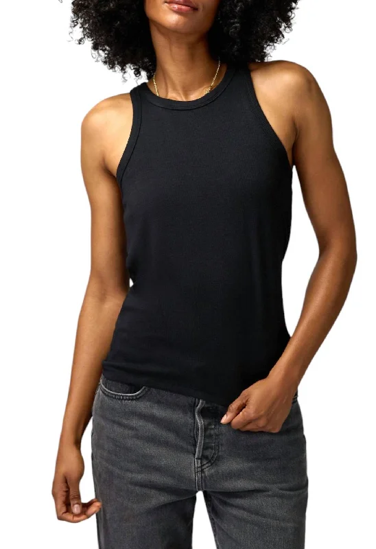 Slim Rib Tank Top In Black Buy More, Save More