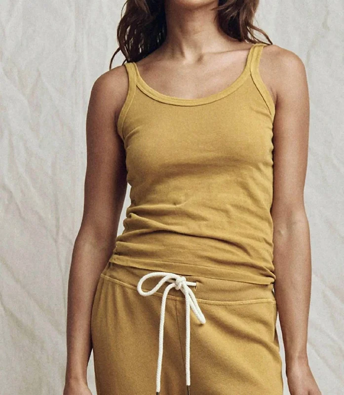 Slim Tank Top In Safari Effortless Comfort