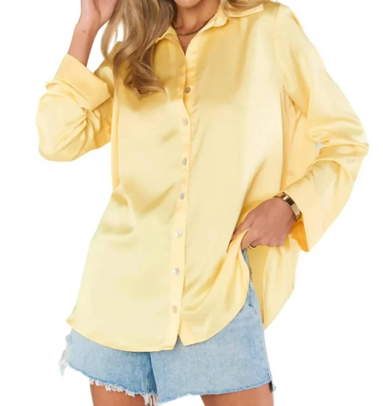 Smith Button Down In Butter Yellow Classic Timeless Elegant Style