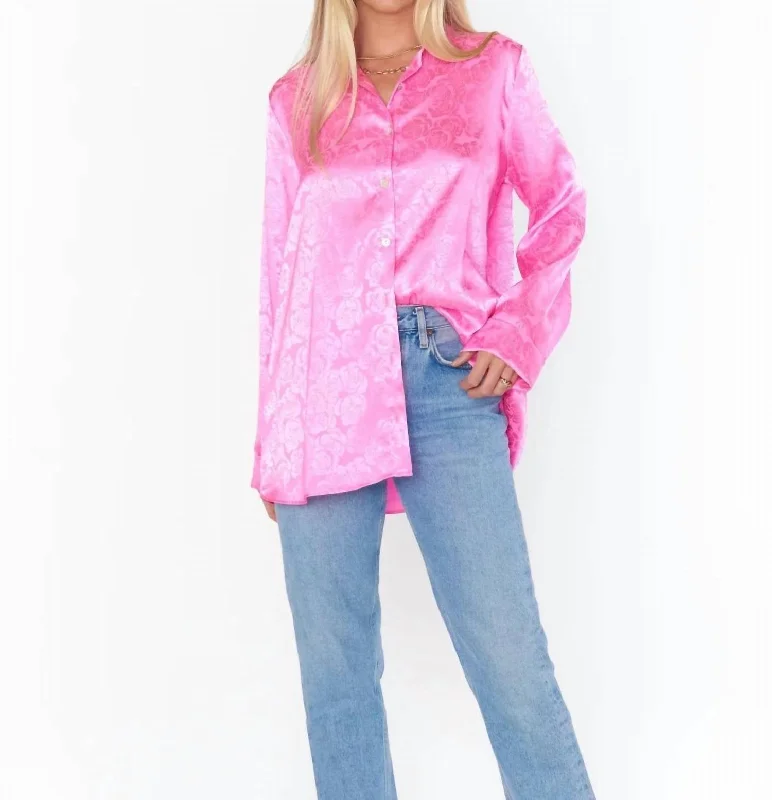 Smith Button Down Top In Pink Discount Extravaganza