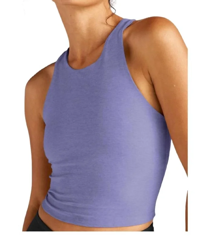 Spacedye Refocus Cropped Tank Top In Periwinkle Cloud Heather Boutique Styles