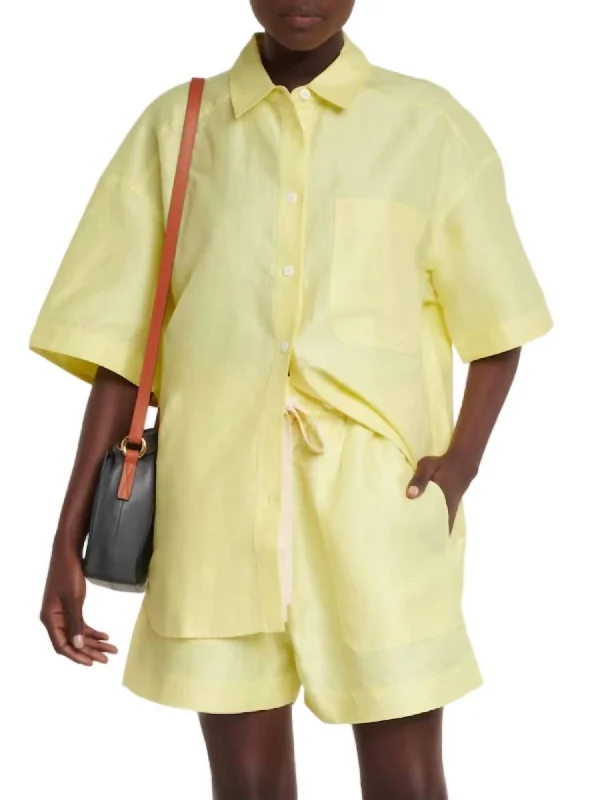 Sparrow Linen Shirt In Lemon Save Big