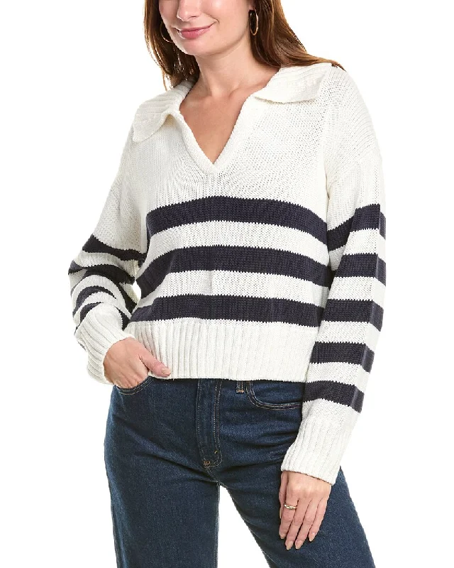 Splendid Parker Polo Stripe Sweater Chic Style, Always In Vogue