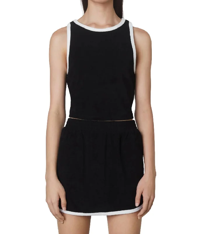 Sporty Terry Tank In Black Flash Sale Fever