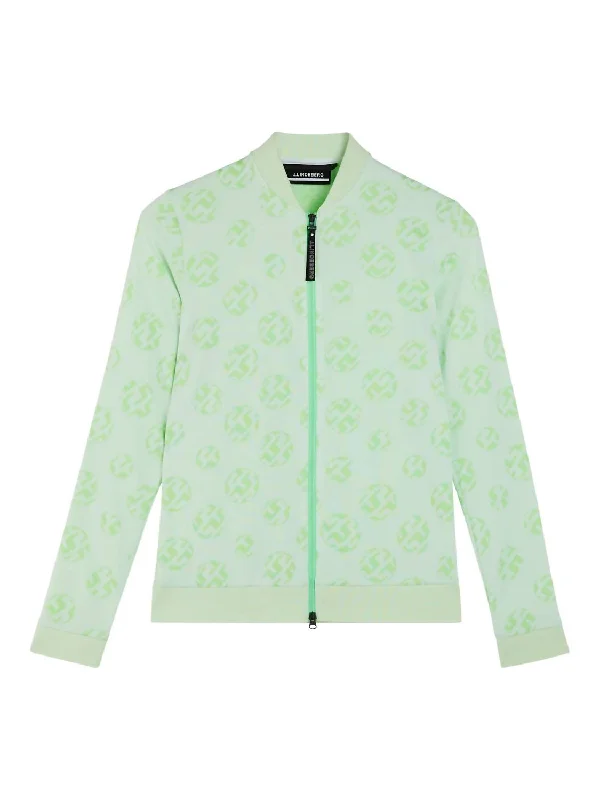 Spots Jacquard Mid Layer In Mint Elegant Style