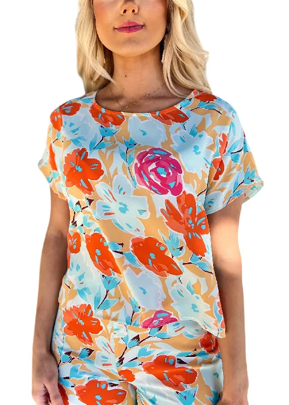 Spritz Floral Top In Orange Flower Limited - Edition Drops