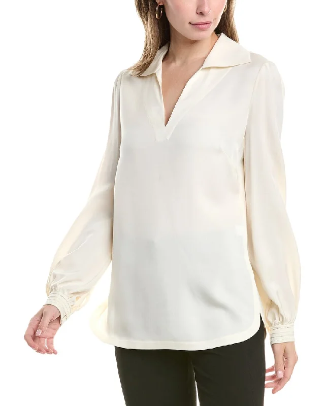 St. John Silk Blouse Trendy Street Style Attire