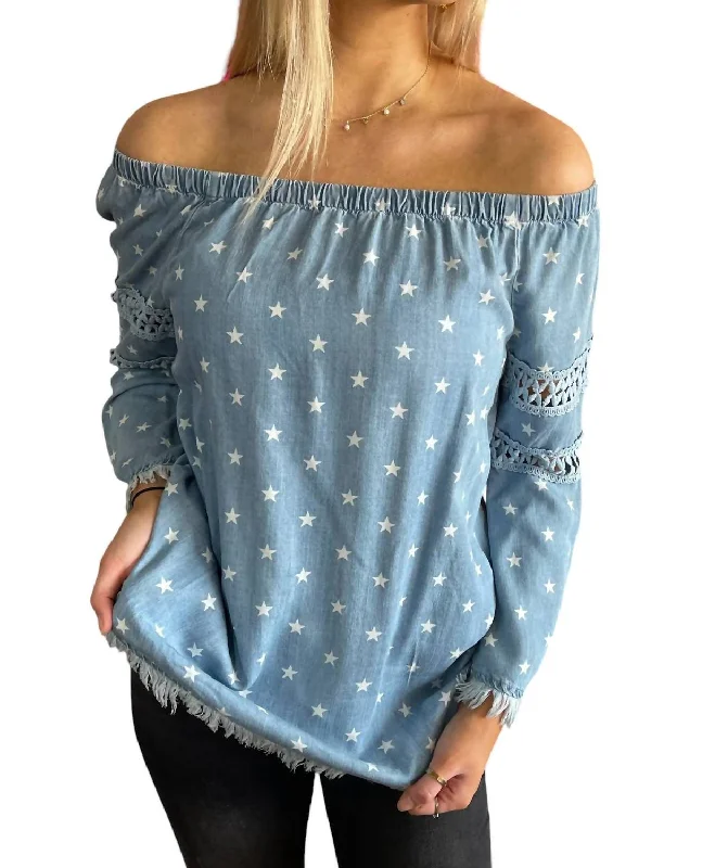 Star Fray Top In Blue Must Haves