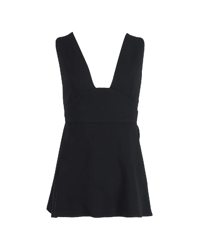 Stella McCartney Cross Back Top in Black Viscose Stylish Looks