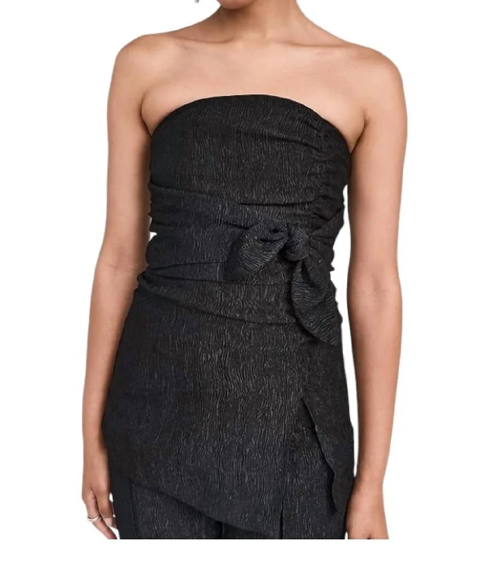 Strapless Stretch-Crepe Top In Black Seasonal Picks