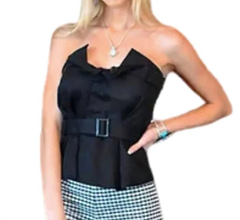 Strapless Top In Black Modern Women's Fashion