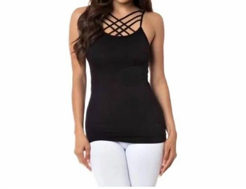 Strappy Criss Cross Cami In Black Stylish Looks