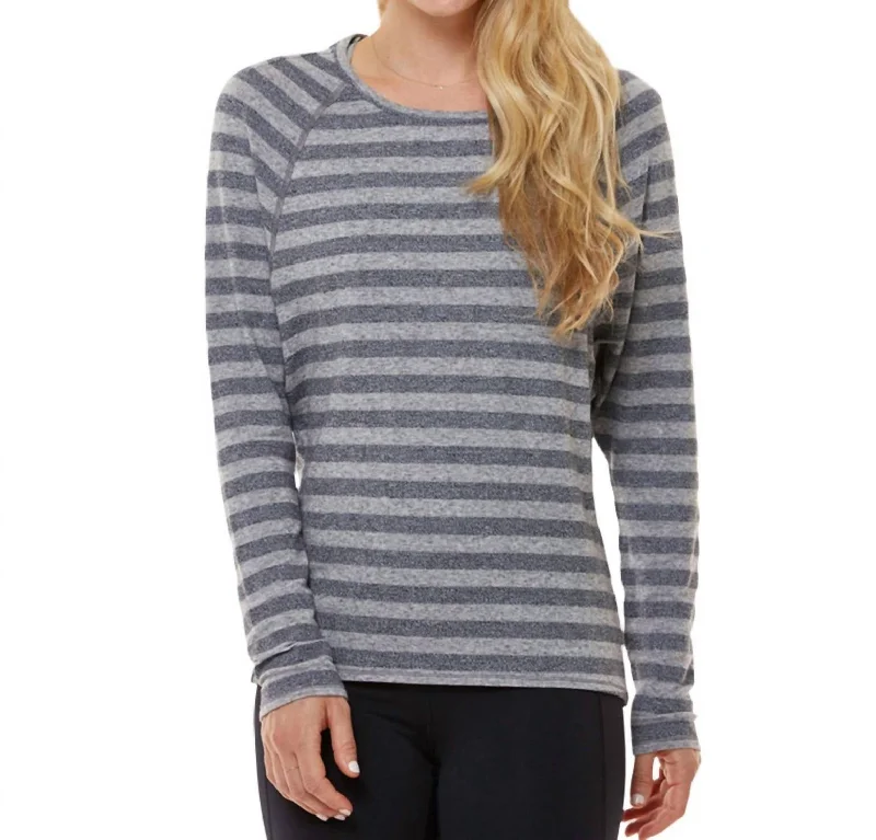 Stripe Long Sleeve Tee In Heather Grey Stripe Versatile Wardrobe Essentials