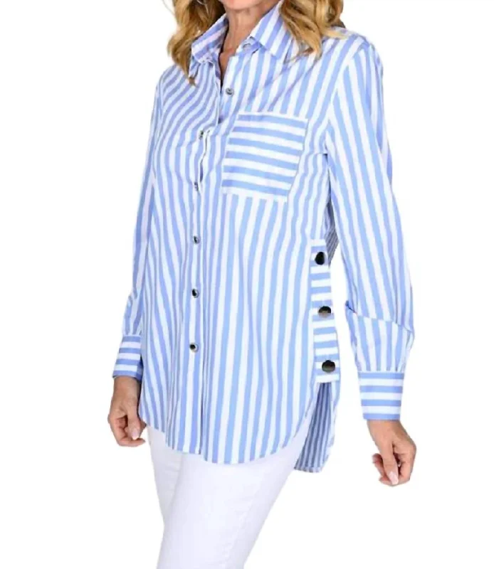 Striped Blouse In Blue And White Comfort Meets Fashion