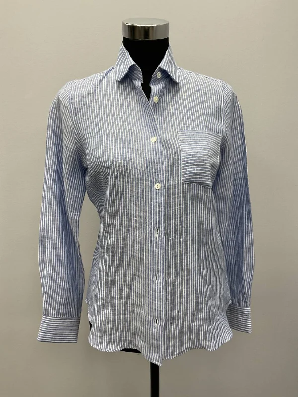 Striped Linen Shirt In Blue Everyday Glamour